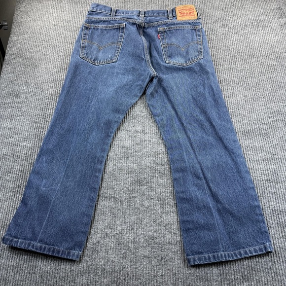 Levis 517 Jeans Mens 32x25 Blue Medium Wash Bootcut Mid Rise Denim Casual - Picture 8 of 8